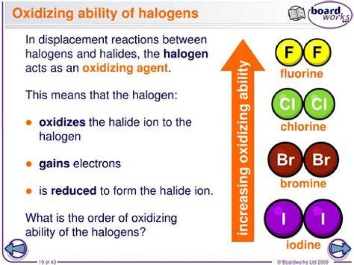 Are halogens oxidizing agents?