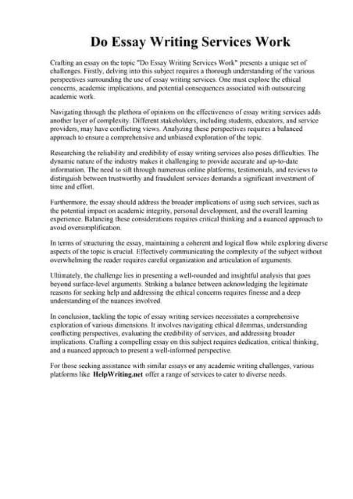Do essay writing services work?