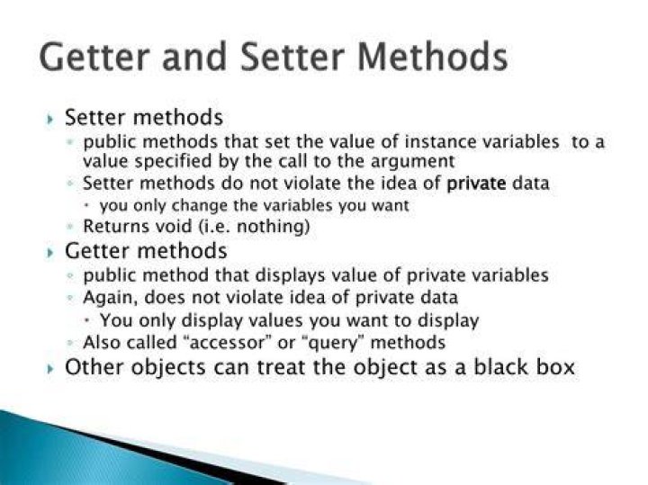 Do getter and setter methods?