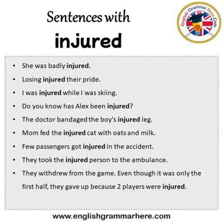 Were injured in a sentence?