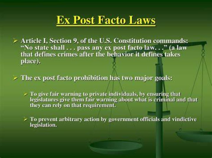 When was ex post facto laws?