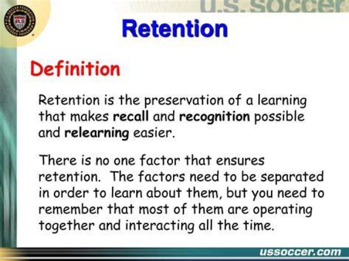 Where does retention mean?