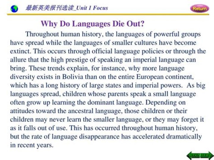 Will languages die out?